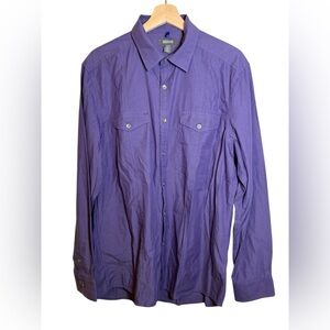 Kenneth Cole Reaction Long Sleeve Button-Down Shirt in Purple Size Large